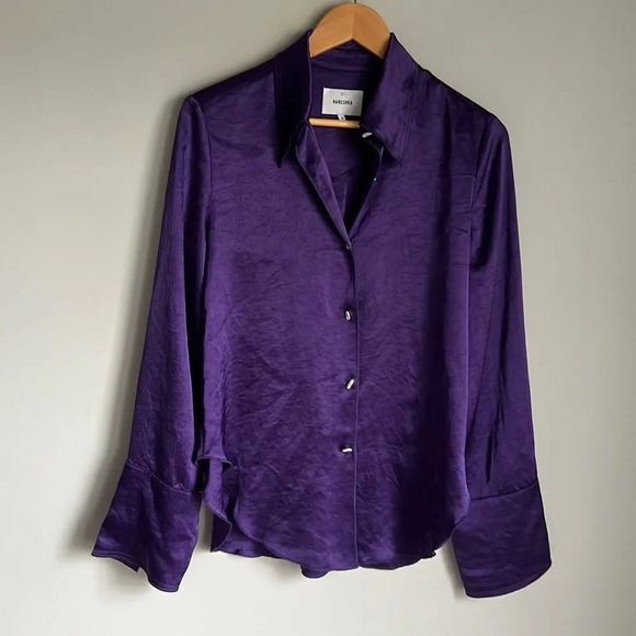 NANUSHKA madine satin Shirt (Purple) - Picture 2 of 13